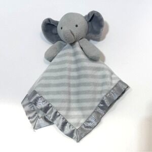 Cloud Island Elephant Blanket Lovey Plush Gray White Striped Target Nursery